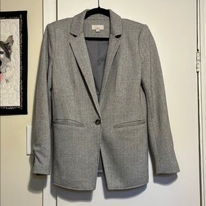 Loft Gray Single-Button Blazer